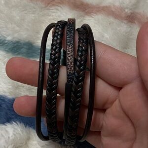 NWOT! Braided Leather Bracelet in Black and Brown